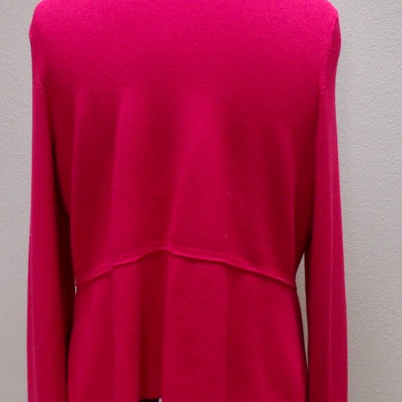 Chico's Red Long Sleeve Cardigan Sz Med - Picture 7 of 8